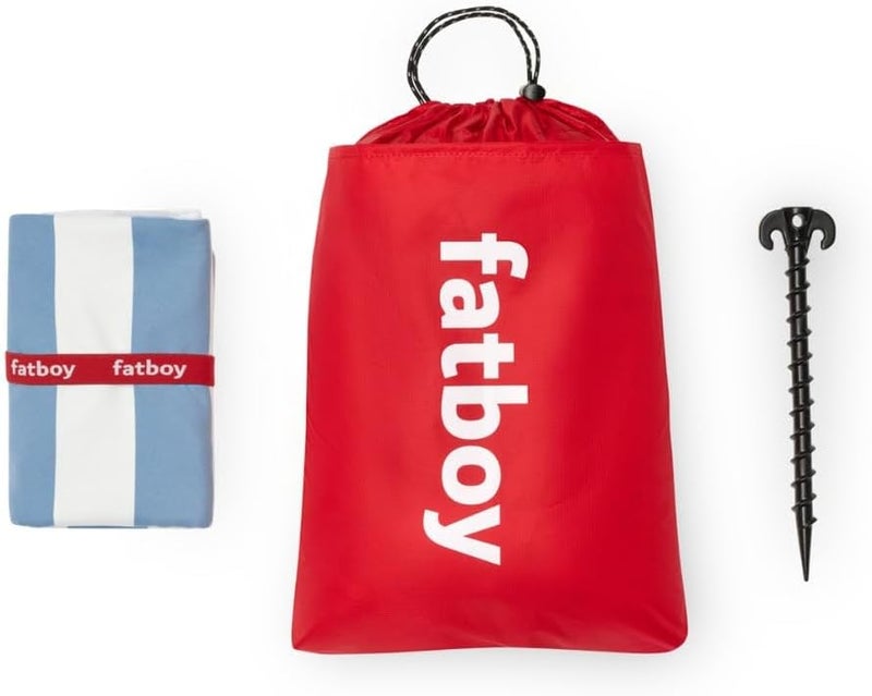 Fatboy Beach Baggy Towel with Inflatable Pillow | Lightweight | Quick drying | (Ground pin included | UV grade: 8 | Pillow coating is airtight and waterproof | 165 X 80 cm - Wave Blue - Image 5